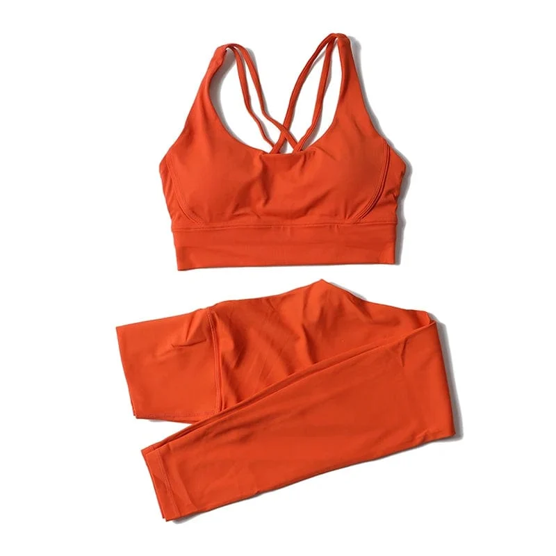 SOISOU Nylon Yoga Set frauen Trainingsanzug Gym Fitness Set Frau 2 Stück Leggings Sport Bh Atmungsaktive Sportwear Frau Kleidung