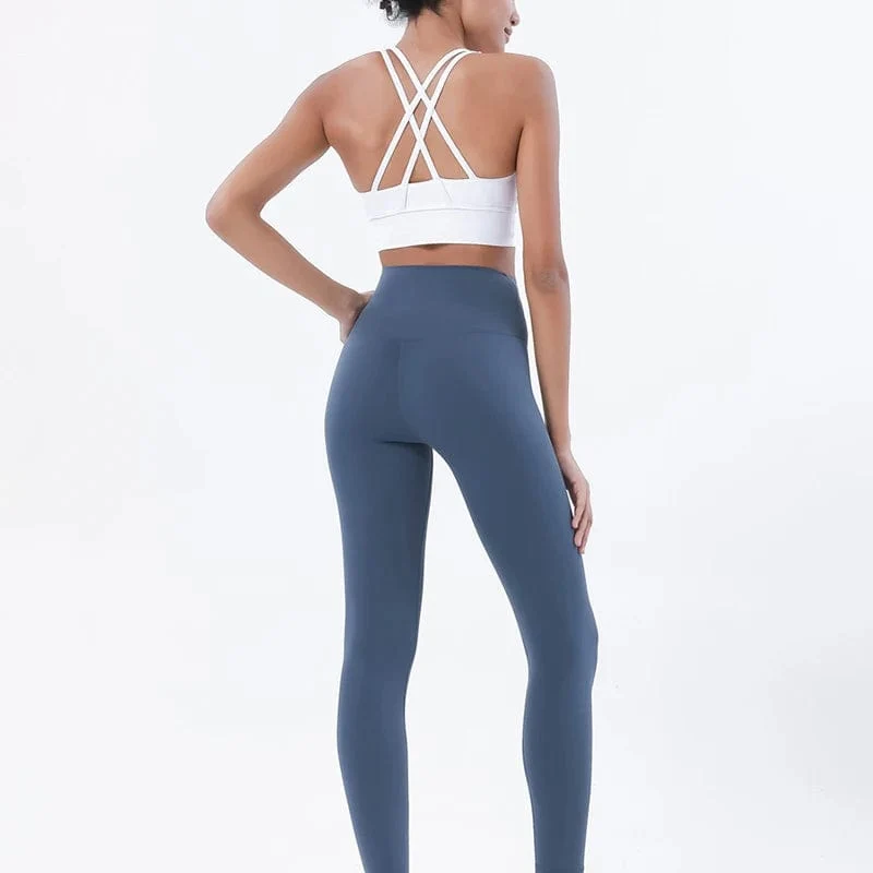 SOISOU Nylon Yoga Set frauen Trainingsanzug Gym Fitness Set Frau 2 Stück Leggings Sport Bh Atmungsaktive Sportwear Frau Kleidung