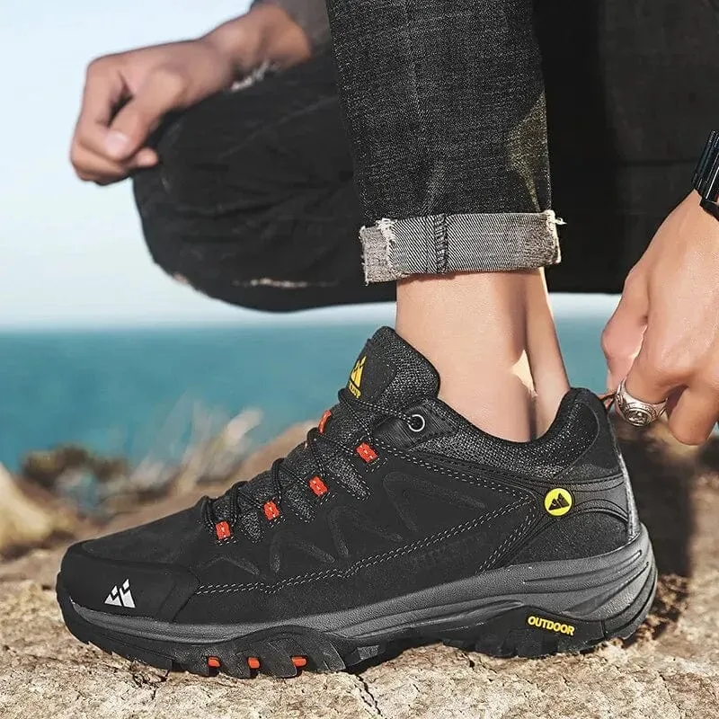 HIKEUP Leder Herren Outdoor Wanderschuhe Tourist Trekking Turnschuhe Bergsteigen Trail Jogging Schuhe Für Männer Factory Outlet
