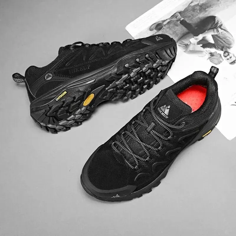 HIKEUP Leder Herren Outdoor Wanderschuhe Tourist Trekking Turnschuhe Bergsteigen Trail Jogging Schuhe Für Männer Factory Outlet