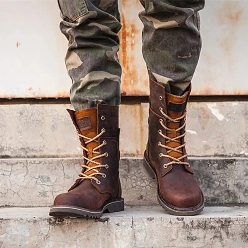 Wanderschuhe Herren wasserdichte Jagdstiefel Tactical Desert Combat Stiefeletten Herren Militär Damen Arbeits Leder Wanderschuhe