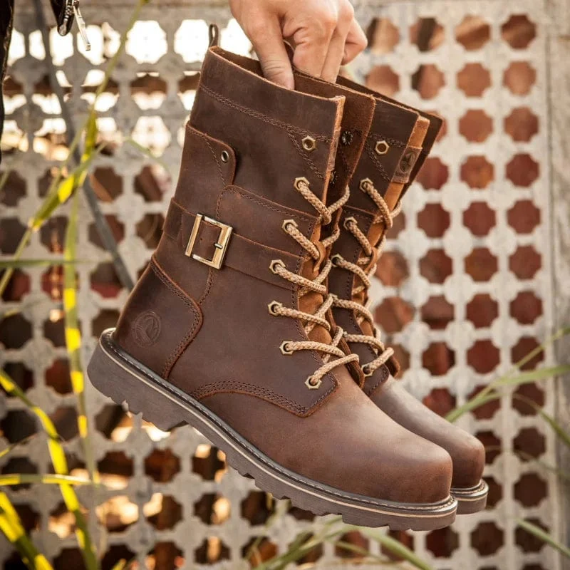 Wanderschuhe Herren wasserdichte Jagdstiefel Tactical Desert Combat Stiefeletten Herren Militär Damen Arbeits Leder Wanderschuhe