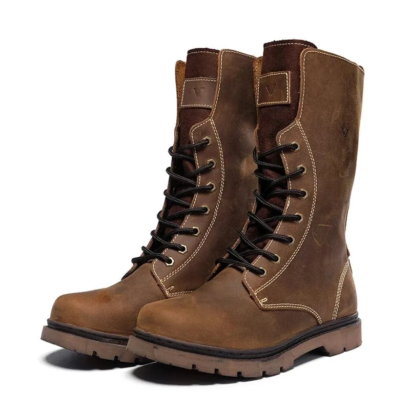 Wanderschuhe Herren wasserdichte Jagdstiefel Tactical Desert Combat Stiefeletten Herren Militär Damen Arbeits Leder Wanderschuhe