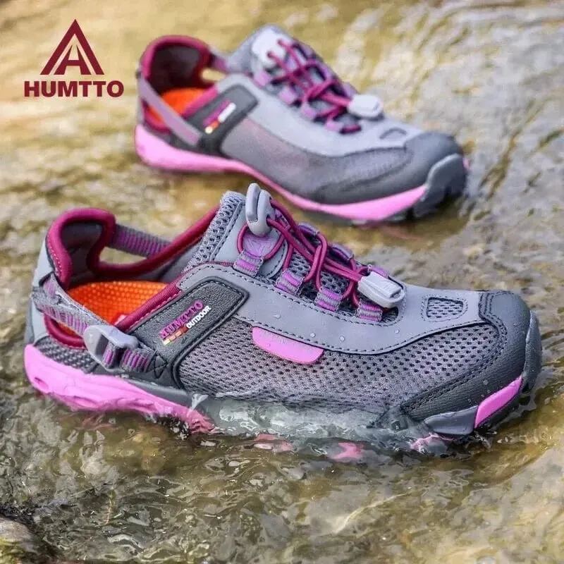 HUMTTO Wandern Schuhe für Frauen Sommer Turnschuhe Outdoor Trekking Schuhe Frauen Atmungsaktiv Schnell Trocknend Strand Sandalen HT-2605