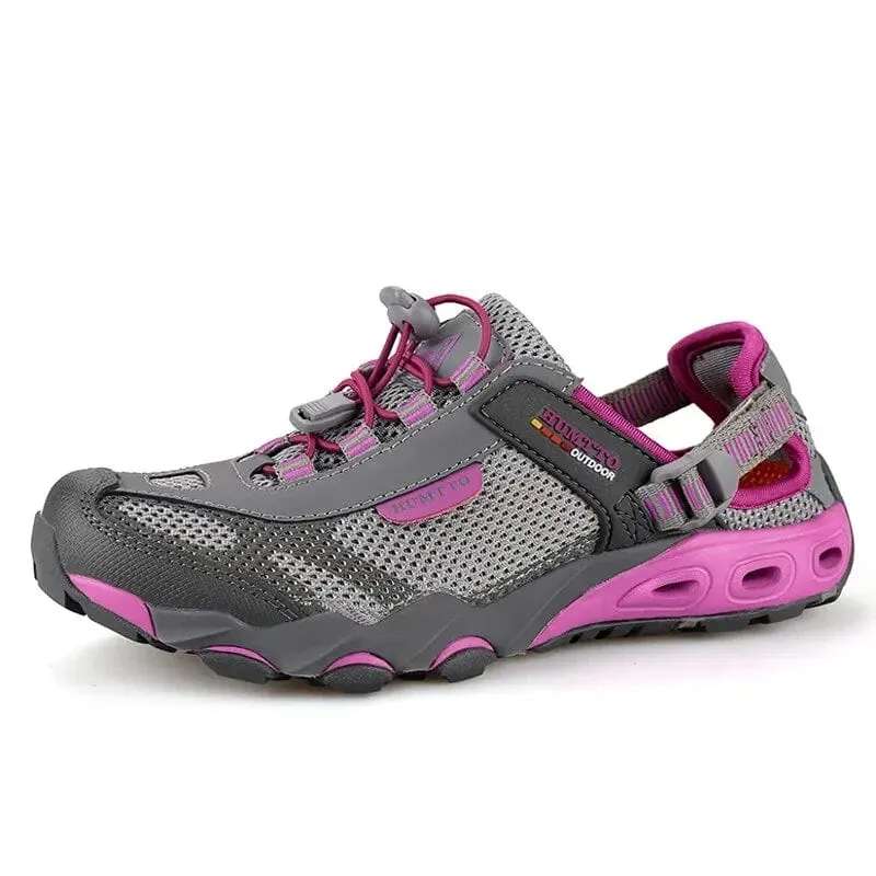 HUMTTO Wandern Schuhe für Frauen Sommer Turnschuhe Outdoor Trekking Schuhe Frauen Atmungsaktiv Schnell Trocknend Strand Sandalen HT-2605