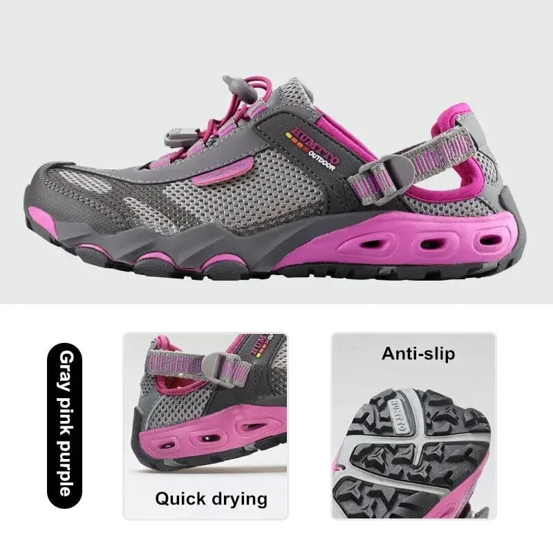 HUMTTO Wandern Schuhe für Frauen Sommer Turnschuhe Outdoor Trekking Schuhe Frauen Atmungsaktiv Schnell Trocknend Strand Sandalen HT-2605