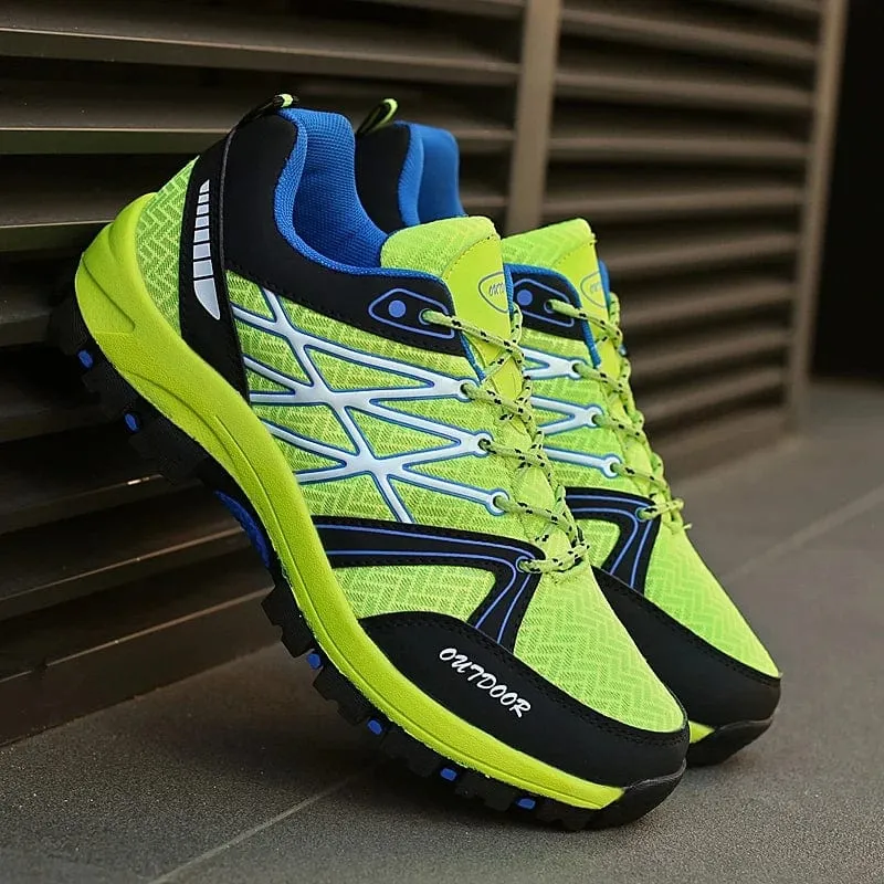 Sommer Grüne Herren Wanderschuhe Outdoor Rutschfeste Niedrige Herren Sport Sneakers für Trekking Klettern Atmungsaktive Mesh-Walking-Trainer Herren
