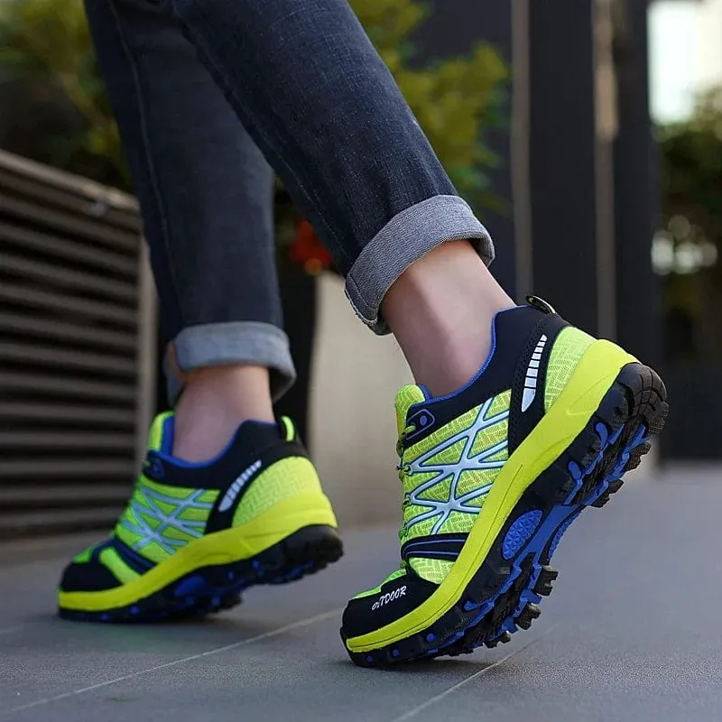 Sommer Grüne Herren Wanderschuhe Outdoor Rutschfeste Niedrige Herren Sport Sneakers für Trekking Klettern Atmungsaktive Mesh-Walking-Trainer Herren