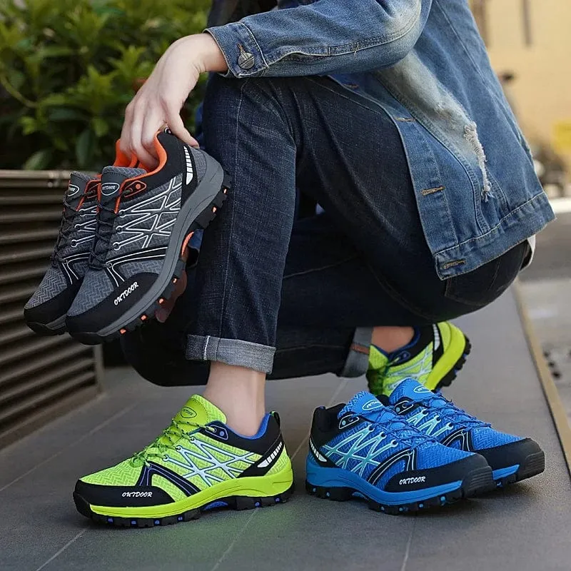 Sommer Grüne Herren Wanderschuhe Outdoor Rutschfeste Niedrige Herren Sport Sneakers für Trekking Klettern Atmungsaktive Mesh-Walking-Trainer Herren