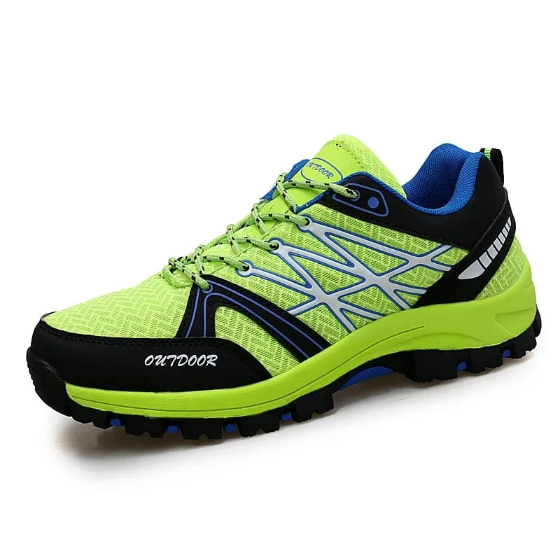 Sommer Grüne Herren Wanderschuhe Outdoor Rutschfeste Niedrige Herren Sport Sneakers für Trekking Klettern Atmungsaktive Mesh-Walking-Trainer Herren
