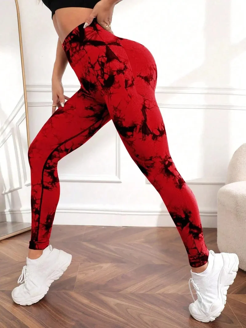 Neue Tie Dye Yoga Hosen Sport Leggings Frauen Nahtlose Hohe Taille Push-Up Frau Strumpfhosen Fitness Workout Leggins Gym Kleidung