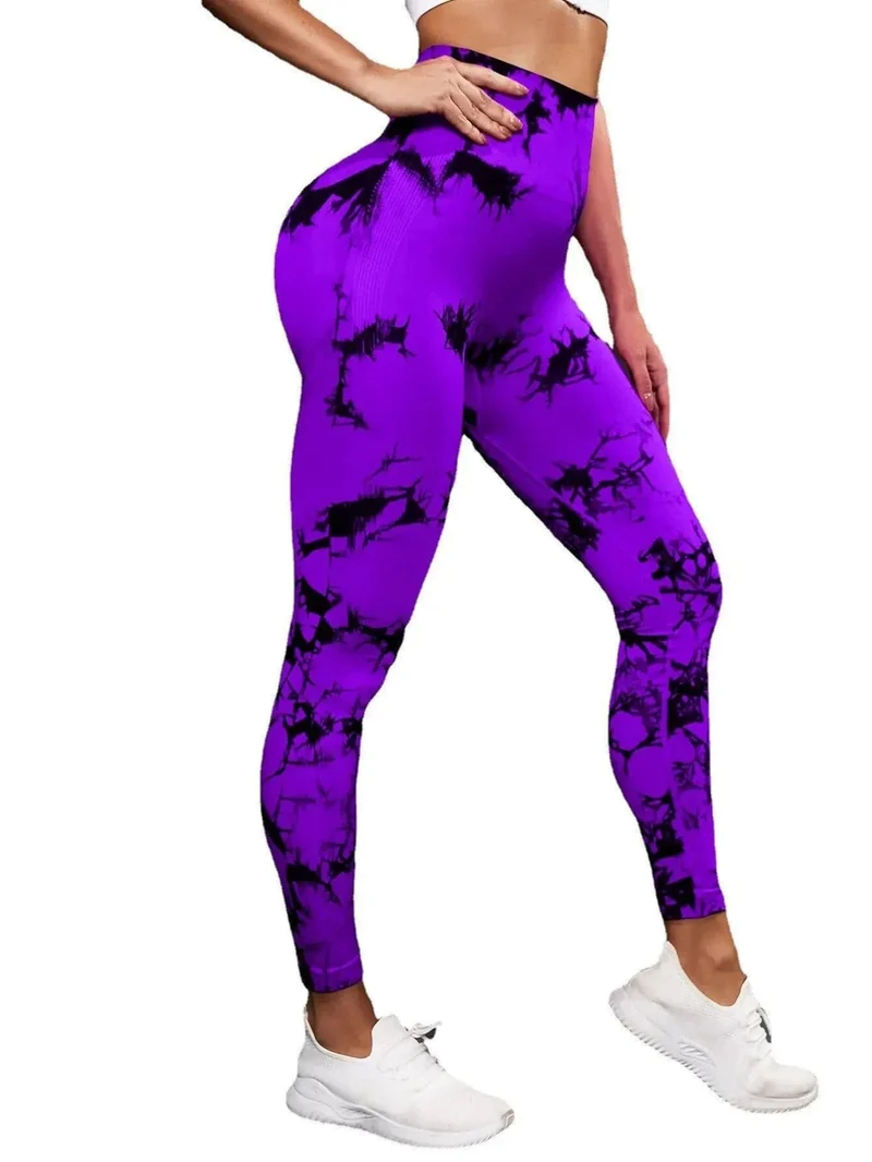 Neue Tie Dye Yoga Hosen Sport Leggings Frauen Nahtlose Hohe Taille Push-Up Frau Strumpfhosen Fitness Workout Leggins Gym Kleidung