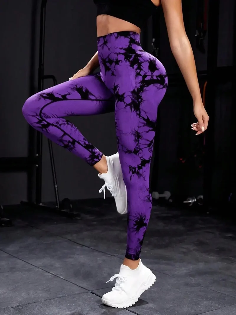 Neue Tie Dye Yoga Hosen Sport Leggings Frauen Nahtlose Hohe Taille Push-Up Frau Strumpfhosen Fitness Workout Leggins Gym Kleidung
