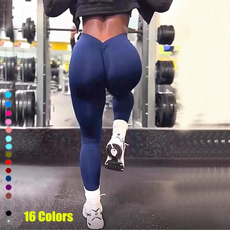 2024 24 farben Nylon Zurück V Butt Yoga Hosen Frauen Hohe Taille Fitness Workout Gym Laufen Scrunch Leggings Shorts aktive Tragen
