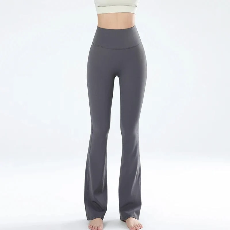Damen-Leggings, schmale Yogahose, hohe Taille, weite Beinhose, sportliche Schlaghose, atmungsaktiv, schnelltrocknend