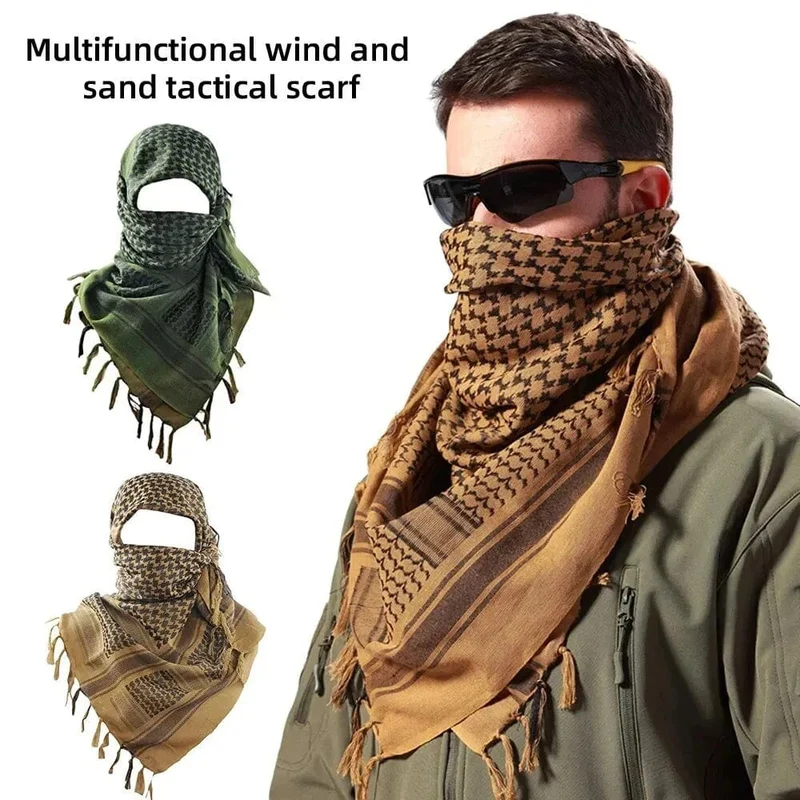 Keffiyeh Taktischer Wüstenschal, Shemagh, Kopf- und Halstuch, arabischer Schal, Keffiyeh-Schal, Wickeltuch für Damen und Herren