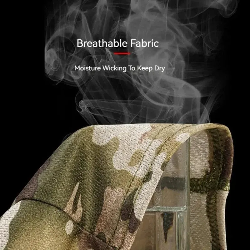 Camouflage-Reitmaske für den Außenbereich, Sonnenschutz, Einloch-Schnelltrocknungsmaske aus Netzgewebe