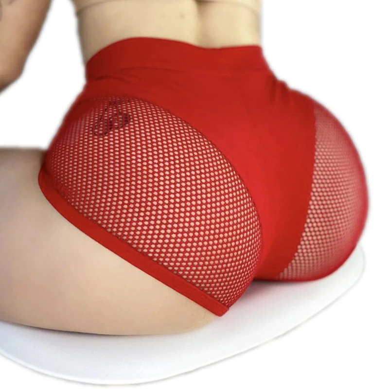 Damen Sexy Yoga-Shorts mit hoher Taille, aushöhlen, Push-Up-Booty-Shorts, Leggings, Fitness, Workout, Sport-Shorts, Clubwear