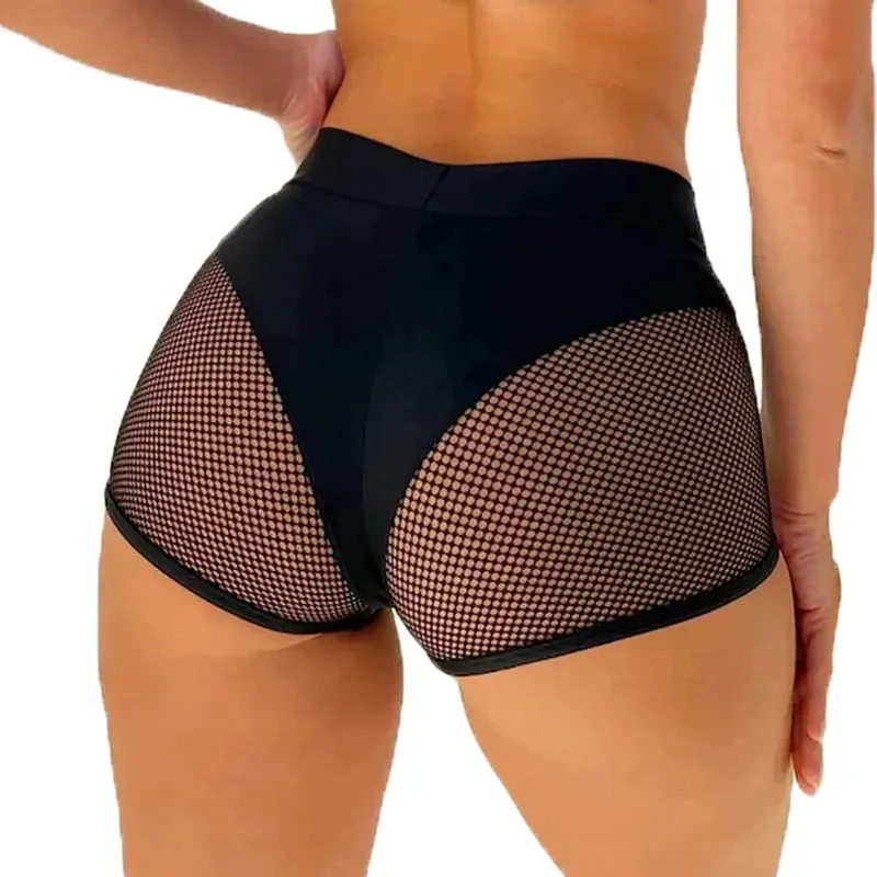 Damen Sexy Yoga-Shorts mit hoher Taille, aushöhlen, Push-Up-Booty-Shorts, Leggings, Fitness, Workout, Sport-Shorts, Clubwear