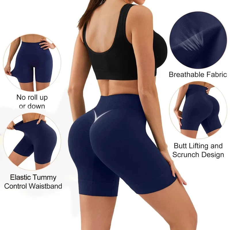 YADIFEN Nahtlose Sport-Shorts, hohe Taille, Push-Up-Yoga-Leggings, Elastizität, Laufen, Yoga-Shorts, atmungsaktiv, Damen-Radsport-Shorts
