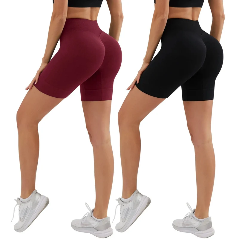 YADIFEN Nahtlose Sport-Shorts, hohe Taille, Push-Up-Yoga-Leggings, Elastizität, Laufen, Yoga-Shorts, atmungsaktiv, Damen-Radsport-Shorts