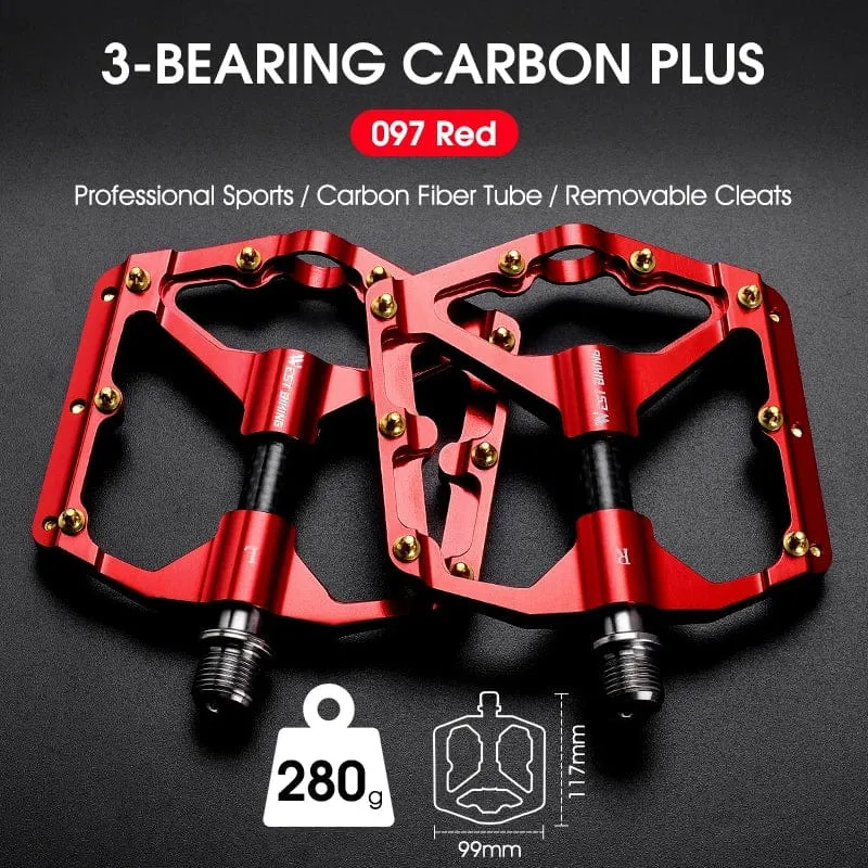 WEST BIKING MTB Fahrradpedale Ultraleicht CNC Aluminiumlegierung Anti-Rutsch Rennrad Flachpedale Radfahren 3 Lager Fahrradpedale BMX