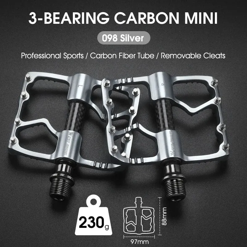 WEST BIKING MTB Fahrradpedale Ultraleicht CNC Aluminiumlegierung Anti-Rutsch Rennrad Flachpedale Radfahren 3 Lager Fahrradpedale BMX