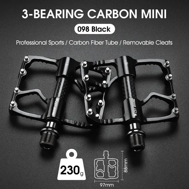 WEST BIKING MTB Fahrradpedale Ultraleicht CNC Aluminiumlegierung Anti-Rutsch Rennrad Flachpedale Radfahren 3 Lager Fahrradpedale BMX