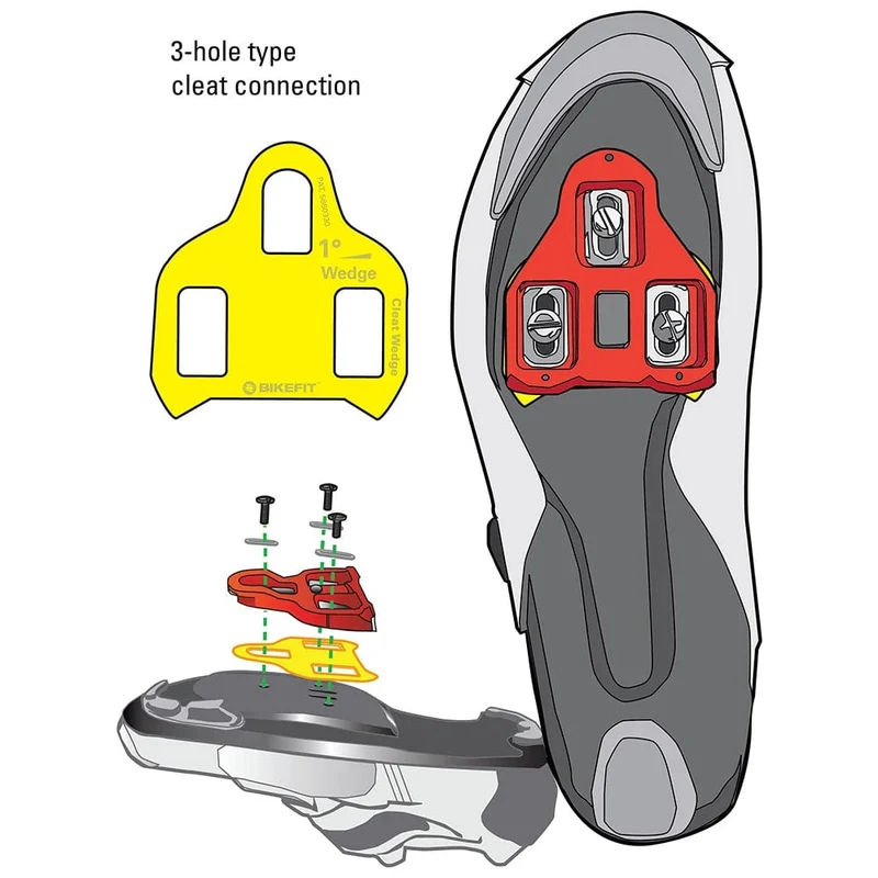 BikeFit Cleat Wedges für Shimano Road SPD-SL & MTB SPD ATAC SpeedPlay Crank Bros Cleats 8 Stück/Packung Bike Fitting