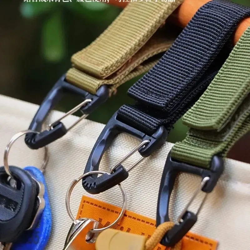 Outdoor Camping Karabiner Nylon Molle Taktische Rucksack Schlüssel Haken Gurtband Schnalle System Gürtel Schnalle Hängen Klettern Zubehör