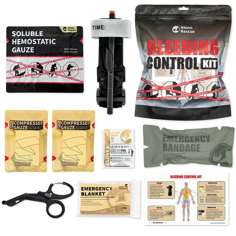 Rhino Erste-Hilfe-Überlebensset, taktische IFAK-Tasche, mitgeliefertes Camping-Set mit 20 EMT-Artikeln für militärische Notfälle im Freien