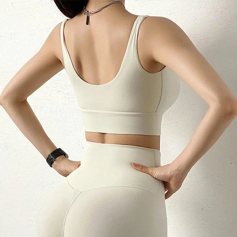 SOISOU Nylon Trainingsanzüge Damen Yoga Set Sportanzug Fitnessstudio Fitness BH Leggings Frauen Lounge Wear Crop Tops Sexy 18 Farben