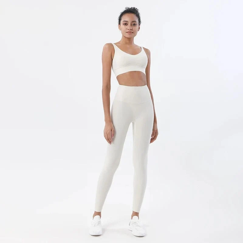 SOISOU Nylon Trainingsanzüge Damen Yoga Set Sportanzug Fitnessstudio Fitness BH Leggings Frauen Lounge Wear Crop Tops Sexy 18 Farben