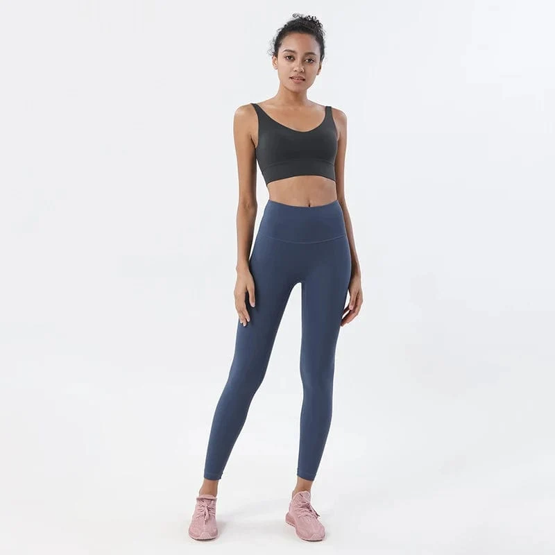 SOISOU Nylon Trainingsanzüge Damen Yoga Set Sportanzug Fitnessstudio Fitness BH Leggings Frauen Lounge Wear Crop Tops Sexy 18 Farben