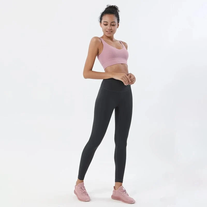 SOISOU Nylon Trainingsanzüge Damen Yoga Set Sportanzug Fitnessstudio Fitness BH Leggings Frauen Lounge Wear Crop Tops Sexy 18 Farben