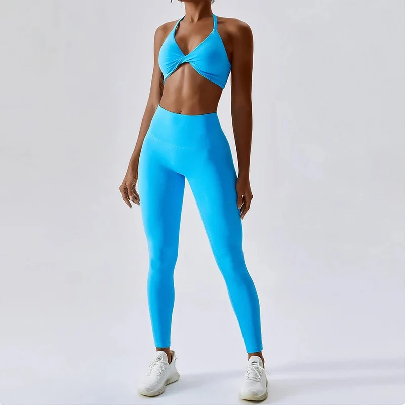 Damen-Trainingsanzug, nahtlos, Yoga-Set, 2-teilig, Workout, Sportbekleidung, Fitnessstudio, Kleidung, Kordelzug, hohe Taille, Leggings, Fitness-Sportanzüge