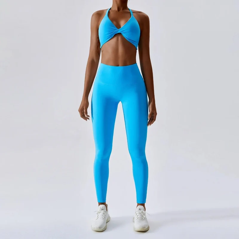 Damen-Trainingsanzug, nahtlos, Yoga-Set, 2-teilig, Workout, Sportbekleidung, Fitnessstudio, Kleidung, Kordelzug, hohe Taille, Leggings, Fitness-Sportanzüge