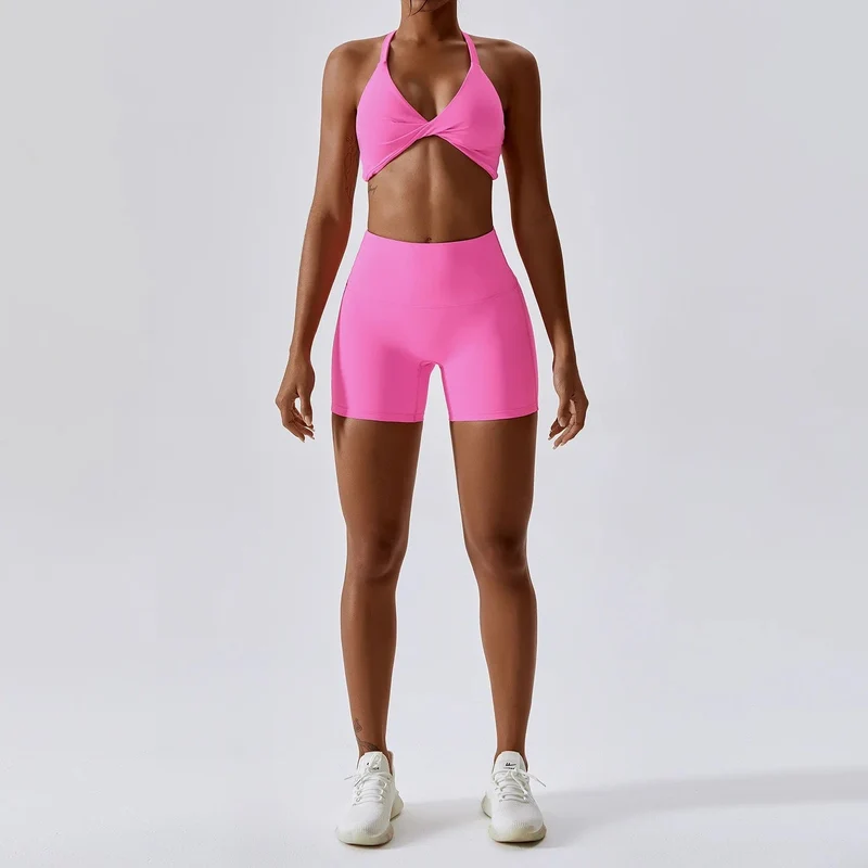 Damen-Trainingsanzug, nahtlos, Yoga-Set, 2-teilig, Workout, Sportbekleidung, Fitnessstudio, Kleidung, Kordelzug, hohe Taille, Leggings, Fitness-Sportanzüge