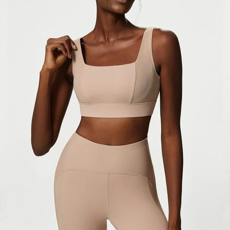 3-teiliges Fitness-Yoga-Set für Damen, Workout-Sportbekleidung, Langarmshirt, Gym-BHs, Leggings mit hoher Taille, Strumpfhose, passende Sportbekleidung