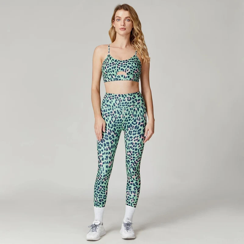 Leopard Print Yoga Set Frauen Kleidung Kostenloser Versand Quick Dry frauen Fitness Hosen Sets Frau Outfits frauen Gym hosen Anzug