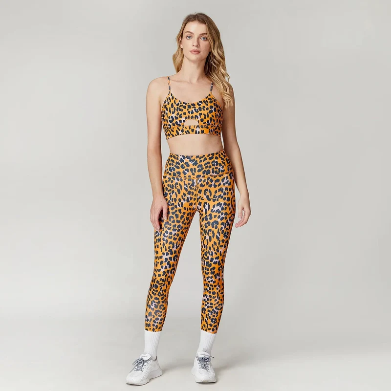 Leopard Print Yoga Set Frauen Kleidung Kostenloser Versand Quick Dry frauen Fitness Hosen Sets Frau Outfits frauen Gym hosen Anzug