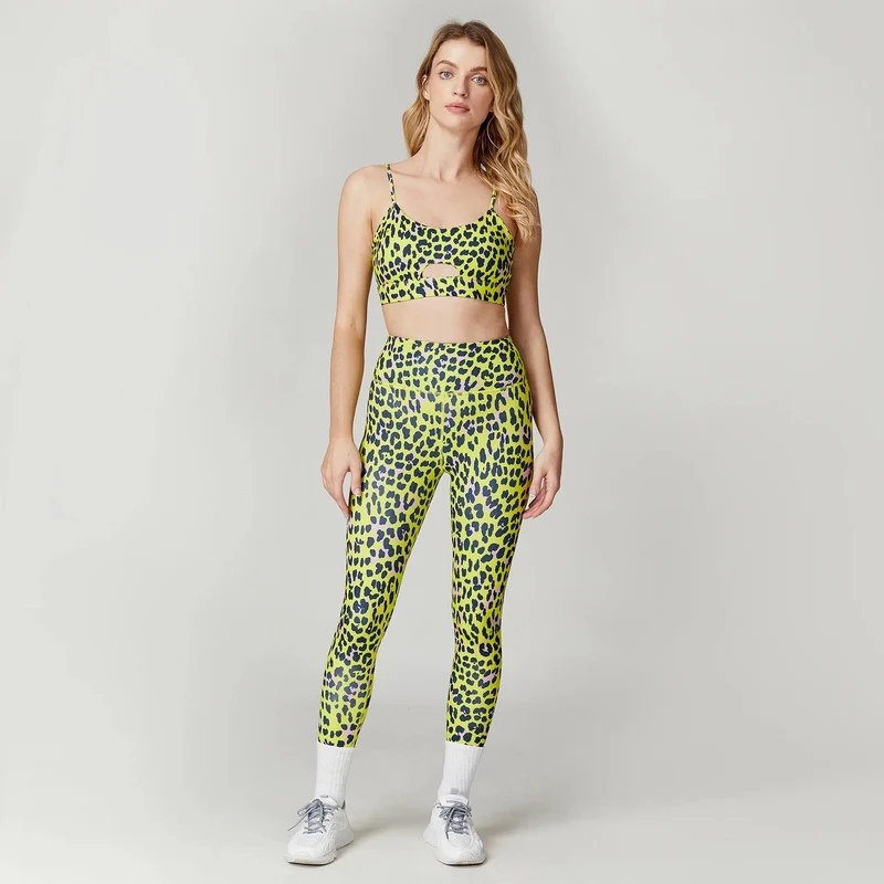 Leopard Print Yoga Set Frauen Kleidung Kostenloser Versand Quick Dry frauen Fitness Hosen Sets Frau Outfits frauen Gym hosen Anzug