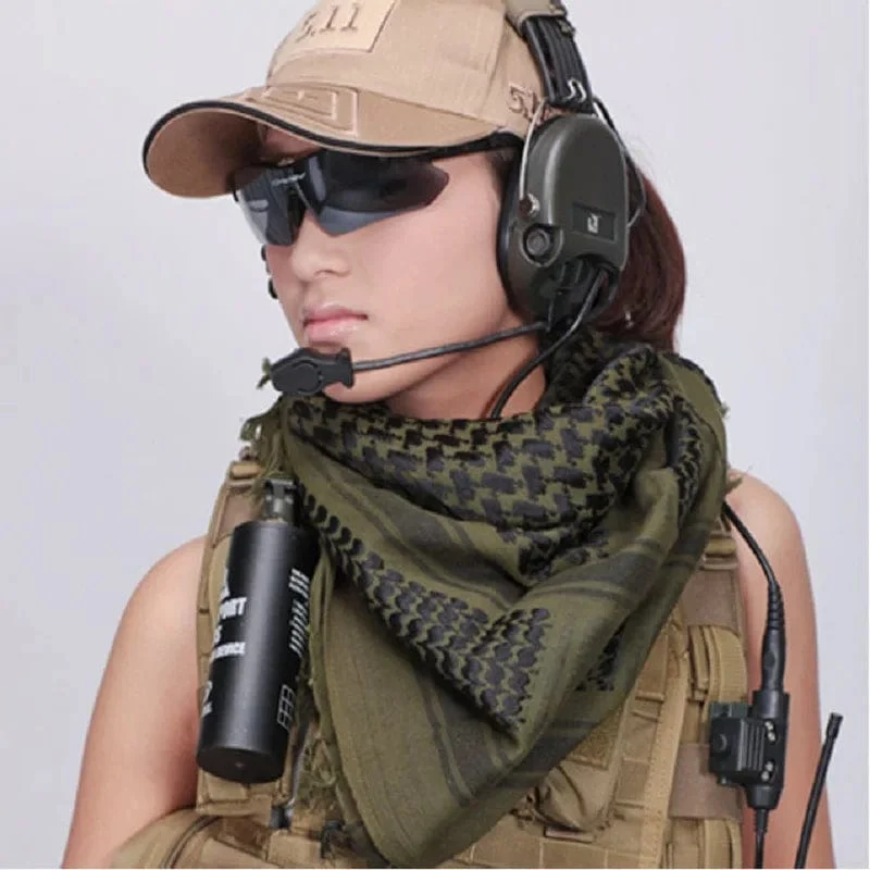 1 Packung muslimischer taktischer Wüstenaraber-Gaze-Kopftuch für Herren und Damen, Sonnenschutz, militärisch, winddicht, Wanderschal