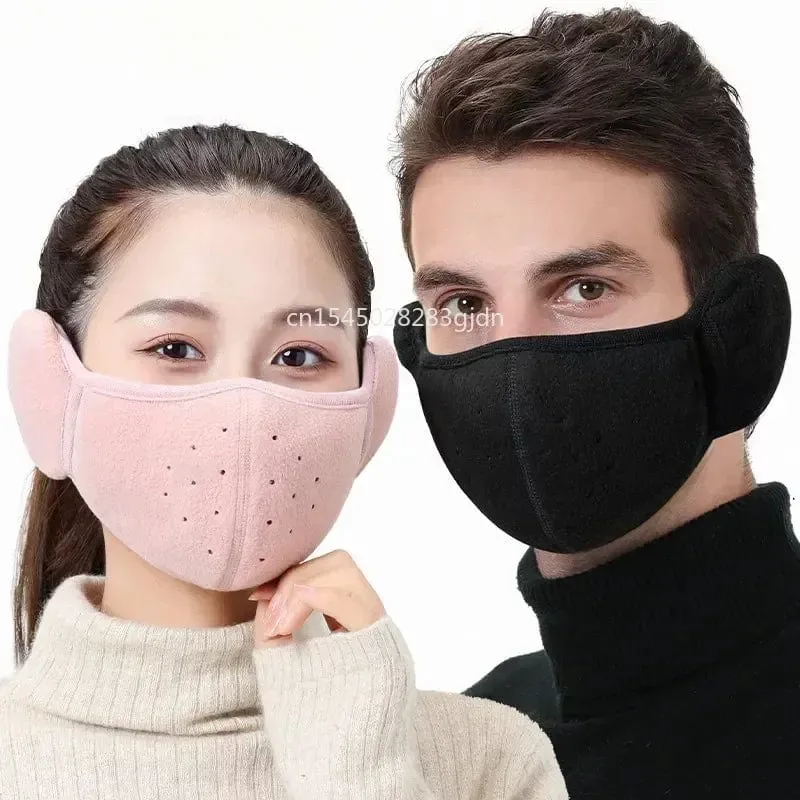 Winter Unisex Atmungsaktive Löcher Maske Kältebeständige Thermomaske Ohrenschützer Zwei-in-Eins-Wickelband Ohrenwärmer Outdoor Reiten Ohrenschützer