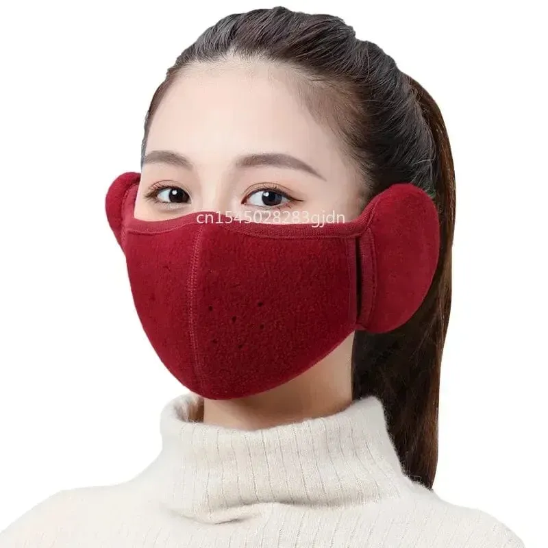 Winter Unisex Atmungsaktive Löcher Maske Kältebeständige Thermomaske Ohrenschützer Zwei-in-Eins-Wickelband Ohrenwärmer Outdoor Reiten Ohrenschützer