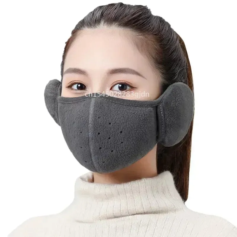 Winter Unisex Atmungsaktive Löcher Maske Kältebeständige Thermomaske Ohrenschützer Zwei-in-Eins-Wickelband Ohrenwärmer Outdoor Reiten Ohrenschützer
