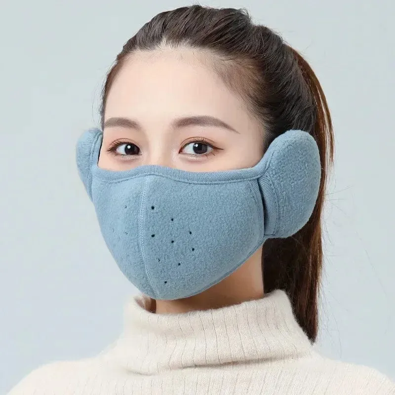 Winter Unisex Atmungsaktive Löcher Maske Kältebeständige Thermomaske Ohrenschützer Zwei-in-Eins-Wickelband Ohrenwärmer Outdoor Reiten Ohrenschützer