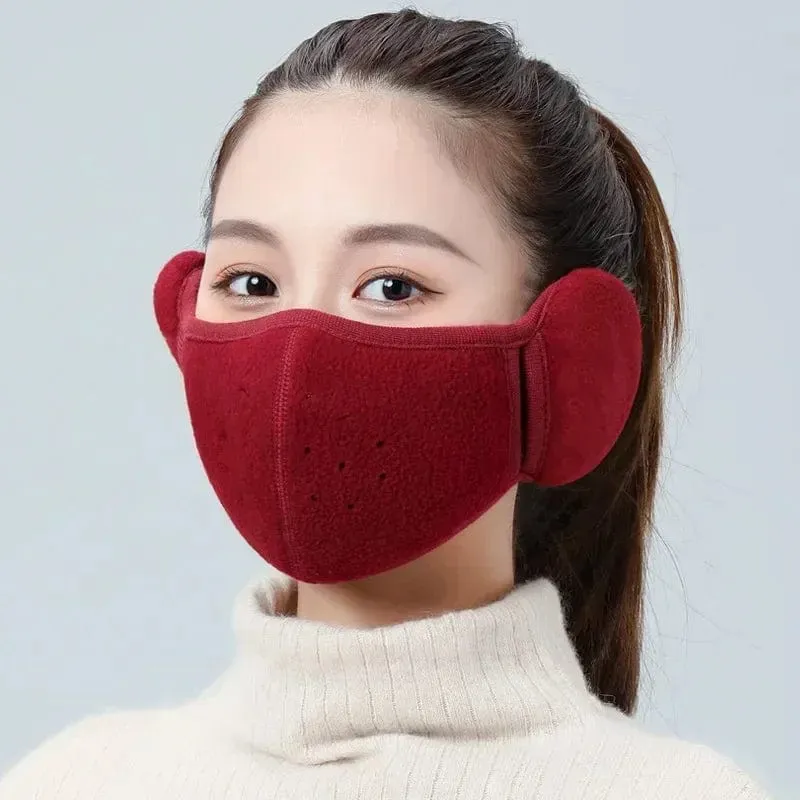 Winter Unisex Atmungsaktive Löcher Maske Kältebeständige Thermomaske Ohrenschützer Zwei-in-Eins-Wickelband Ohrenwärmer Outdoor Reiten Ohrenschützer