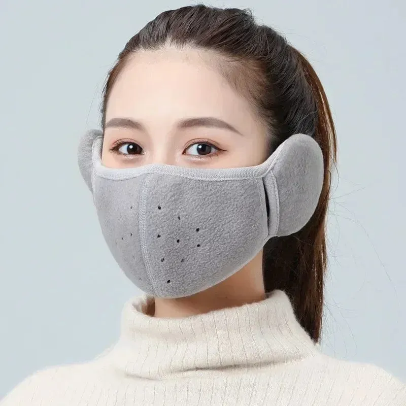 Winter Unisex Atmungsaktive Löcher Maske Kältebeständige Thermomaske Ohrenschützer Zwei-in-Eins-Wickelband Ohrenwärmer Outdoor Reiten Ohrenschützer