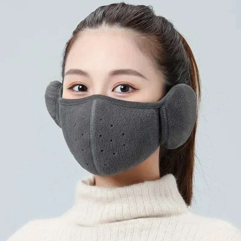 Winter Unisex Atmungsaktive Löcher Maske Kältebeständige Thermomaske Ohrenschützer Zwei-in-Eins-Wickelband Ohrenwärmer Outdoor Reiten Ohrenschützer